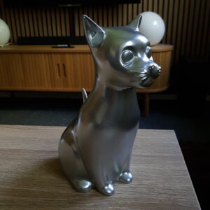 3D Print Sølv Kat (Efterbehandlet)